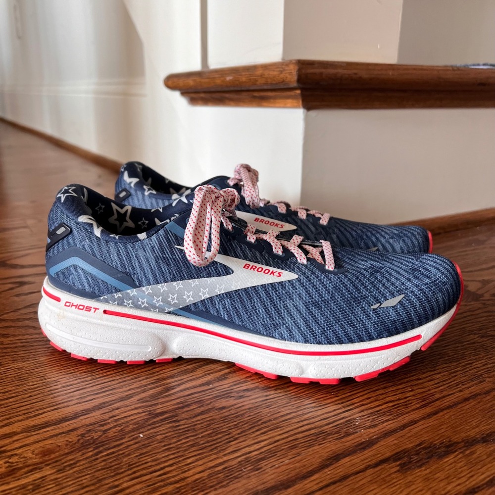 Brooks Ghost 15 Old Glory Mens 9 Running Shoes USA Stars and Stripes 1103931D449
